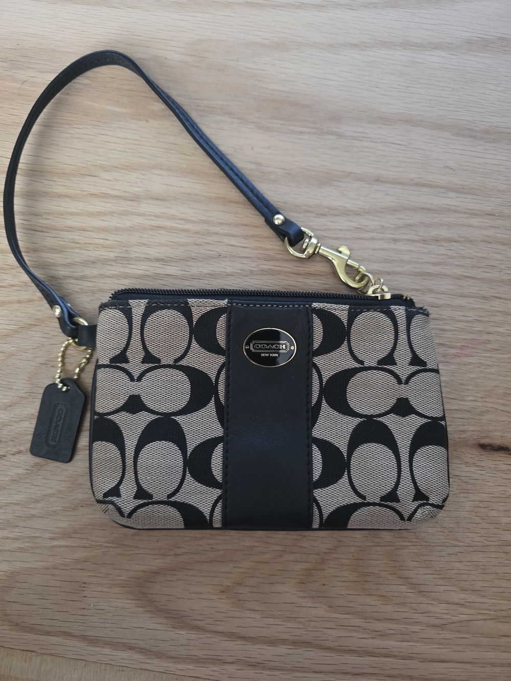 Coach Signature Canvas Wristlet